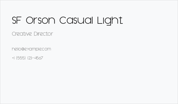 SF Orson Casual Light Business Card