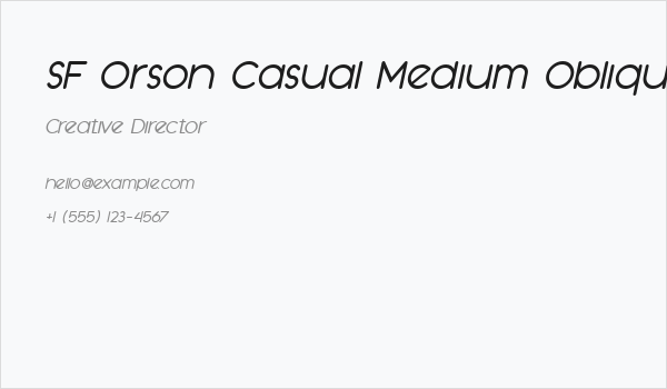SF Orson Casual Medium Oblique Business Card