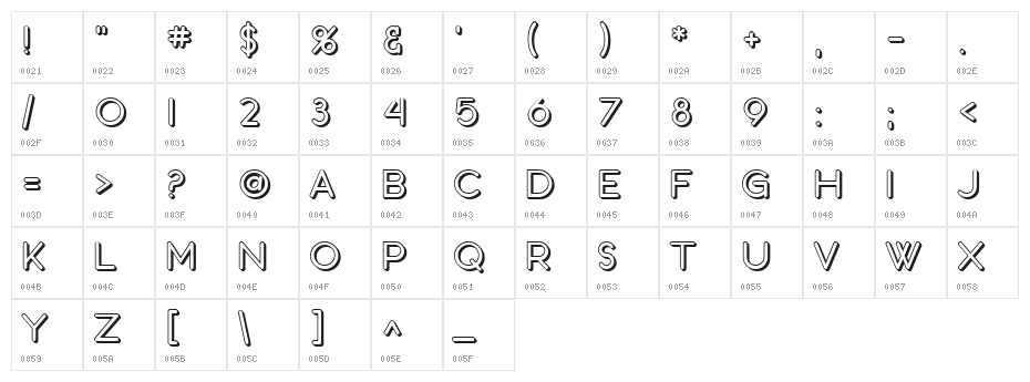 SF Orson Casual Shaded Character Map