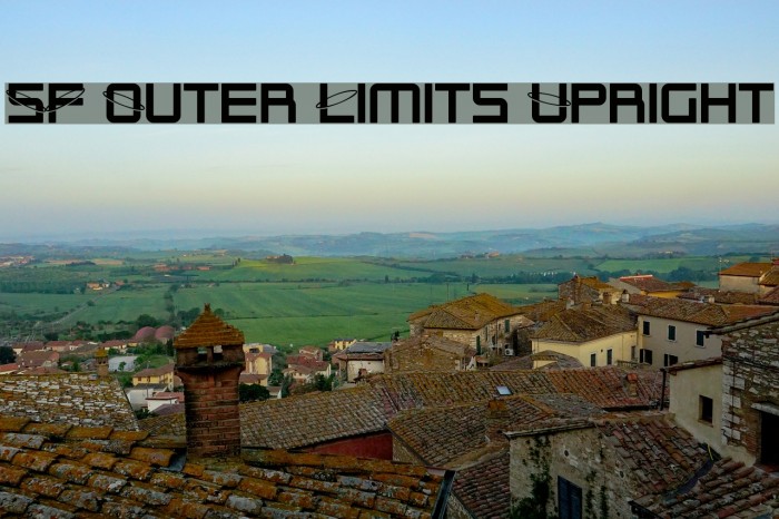 SF Outer Limits Upright Font examples