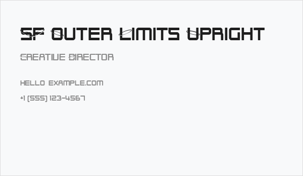 SF Outer Limits Upright Business Card