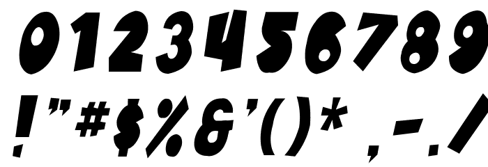 SF Pale Bottom Condensed Oblique Font OTHER CHARS