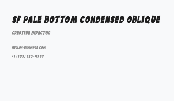 SF Pale Bottom Condensed Oblique Business Card