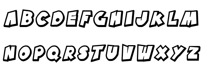 SF Pale Bottom Shaded Oblique Font LOWERCASE