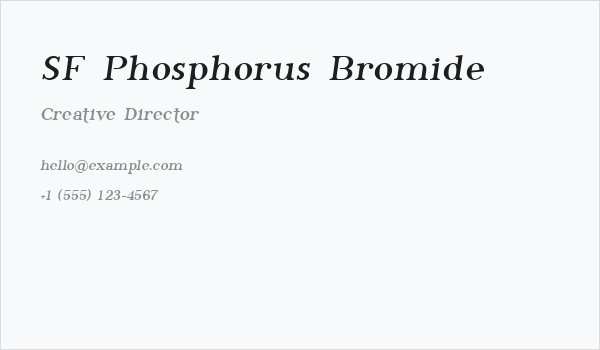 SF Phosphorus Bromide Business Card