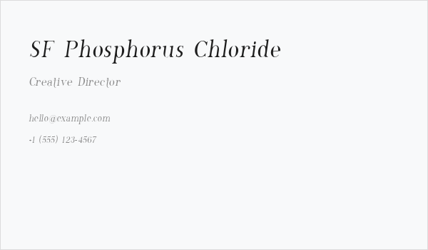 SF Phosphorus Chloride Business Card