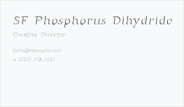 SF Phosphorus Dihydride Business Card