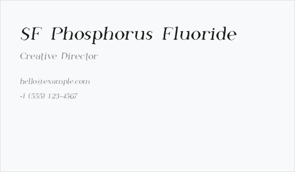 SF Phosphorus Fluoride Business Card