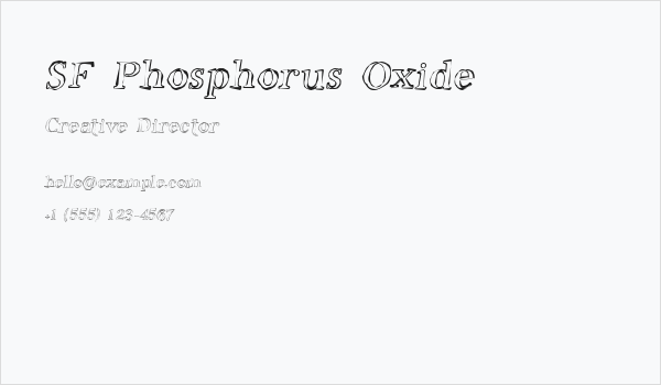 SF Phosphorus Oxide Business Card