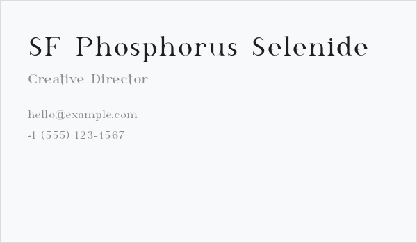 SF Phosphorus Selenide Business Card