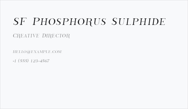SF Phosphorus Sulphide Business Card