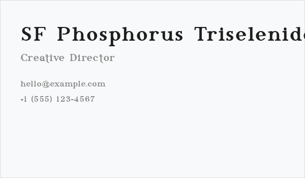 SF Phosphorus Triselenide Business Card