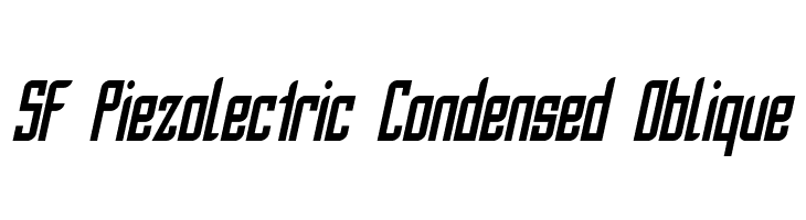SF Piezolectric Condensed Oblique  नि: शुल्क फ़ॉन्ट्स डाउनलोड