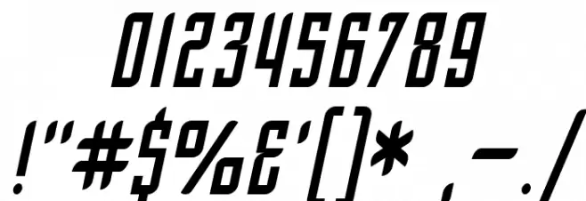 SF Piezolectric Condensed Oblique Font OTHER CHARS