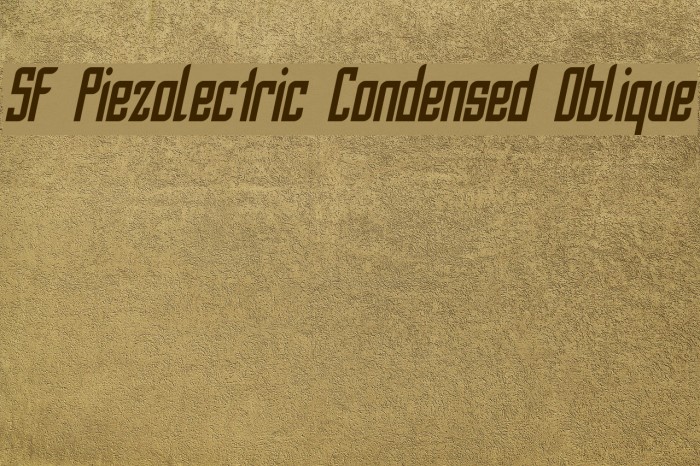 SF Piezolectric Condensed Oblique Шрифта examples