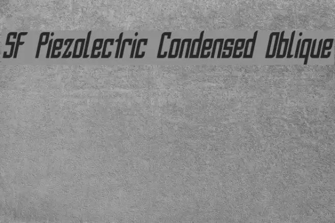 SF Piezolectric Condensed Oblique Font examples