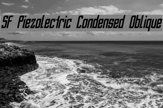 SF Piezolectric Condensed Oblique Font examples
