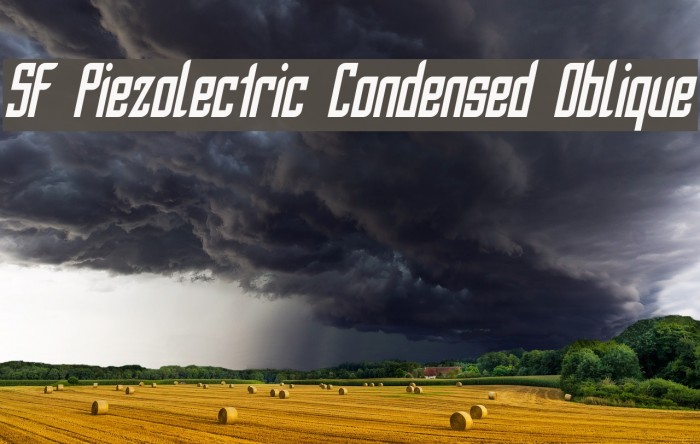 SF Piezolectric Condensed Oblique Шрифта examples