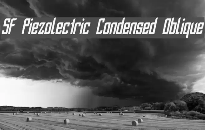 SF Piezolectric Condensed Oblique Font examples