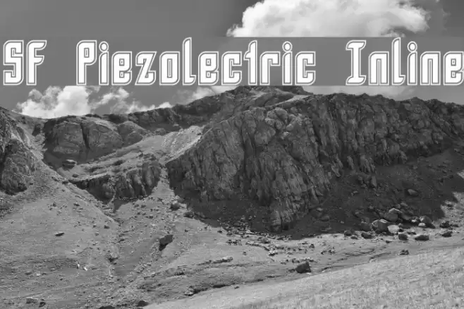 SF Piezolectric Inline Font examples