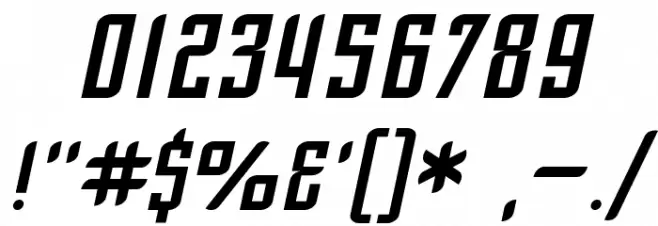 SF Piezolectric Oblique Font OTHER CHARS