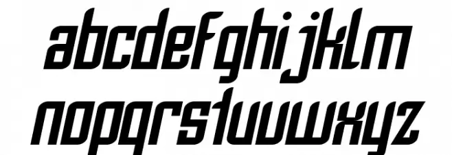 SF Piezolectric Oblique फ़ॉन्ट लोअरकेस