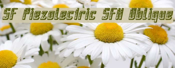 SF Piezolectric SFX Oblique Font examples