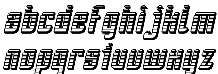 SF Piezolectric SFX Oblique Font LOWERCASE