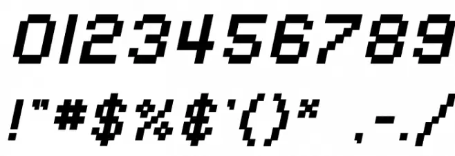 SF Pixelate Bold Oblique Font OTHER CHARS