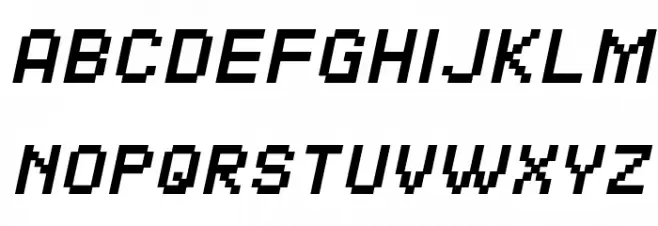 SF Pixelate Bold Oblique خط أحرف كبيرة