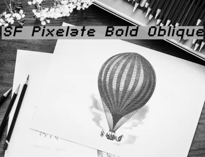 SF Pixelate Bold Oblique Font examples