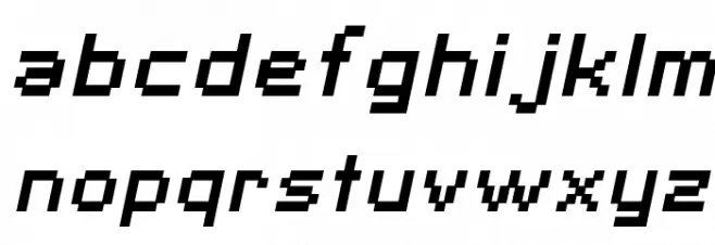 SF Pixelate Bold Oblique फ़ॉन्ट लोअरकेस