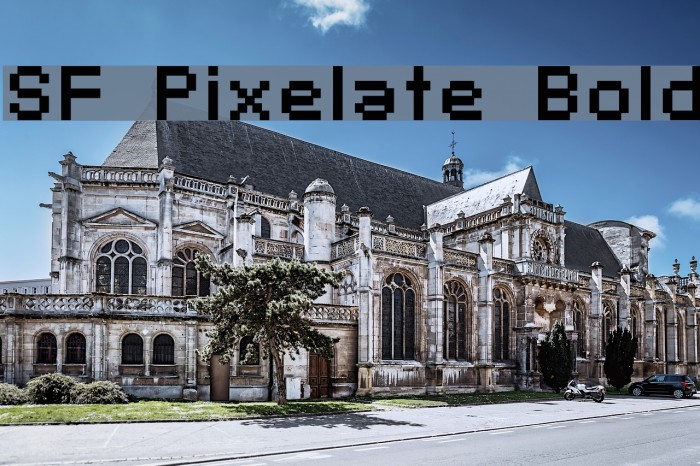 SF Pixelate Bold Font examples