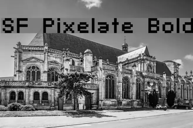 SF Pixelate Bold Font examples