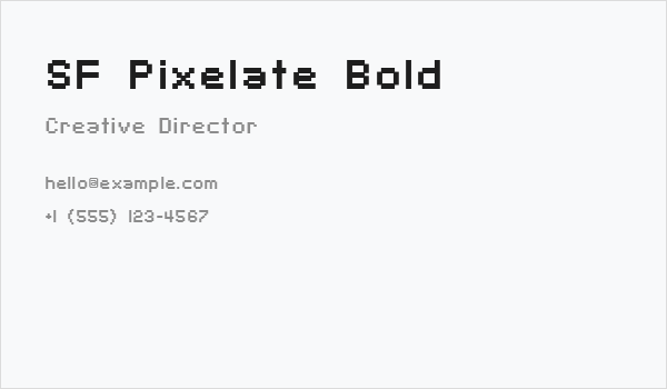 SF Pixelate Bold Business Card