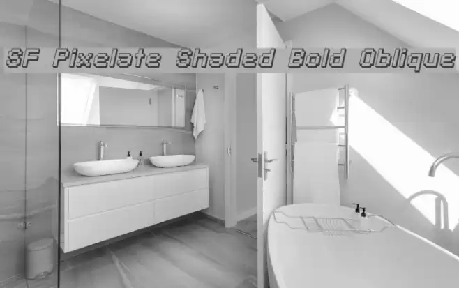 SF Pixelate Shaded Bold Oblique Schriftart examples