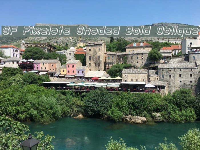 SF Pixelate Shaded Bold Oblique Caratteri examples