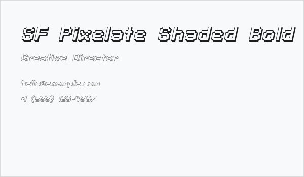 SF Pixelate Shaded Bold Oblique Business Card