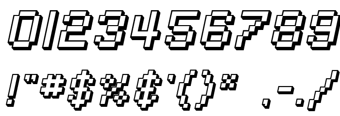 SF Pixelate Shaded Oblique Font OTHER CHARS