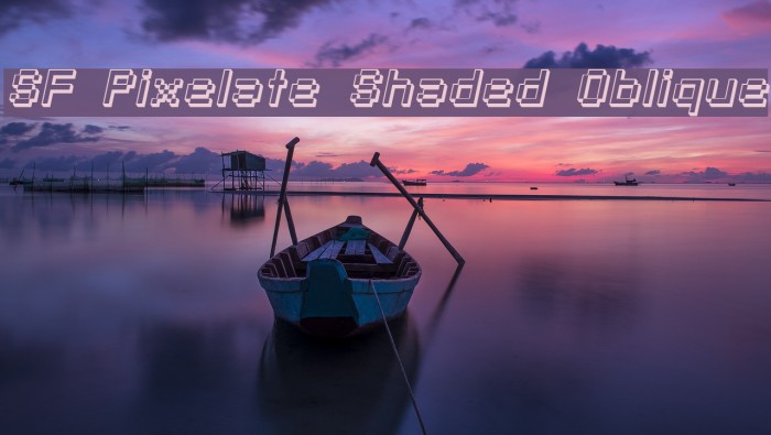 SF Pixelate Shaded Oblique Font examples