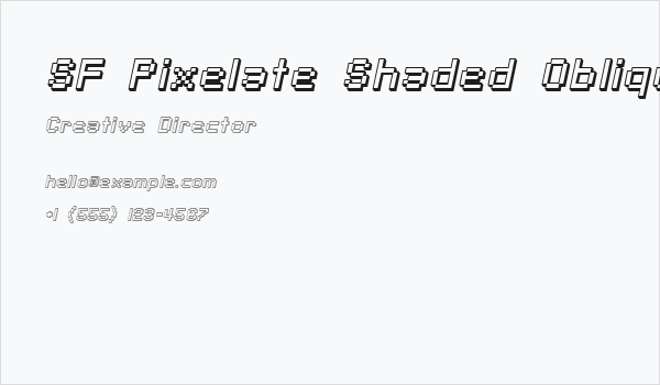 SF Pixelate Shaded Oblique Business Card