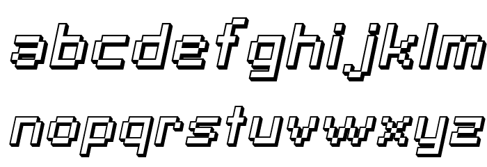 SF Pixelate Shaded Oblique Font LOWERCASE