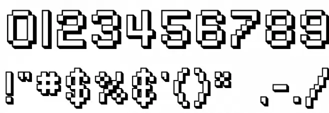 SF Pixelate Shaded フォント その他の文字