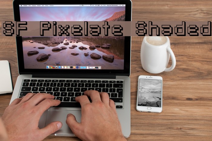 SF Pixelate Shaded Font examples