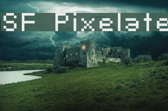 SF Pixelate Font examples