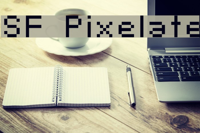 SF Pixelate Font examples