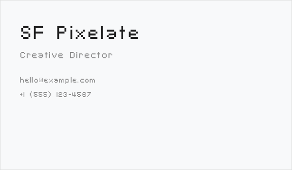 SF Pixelate Business Card