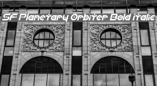 SF Planetary Orbiter Bold Italic Font examples