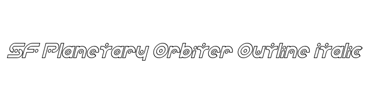 SF Planetary Orbiter Outline Italic Font