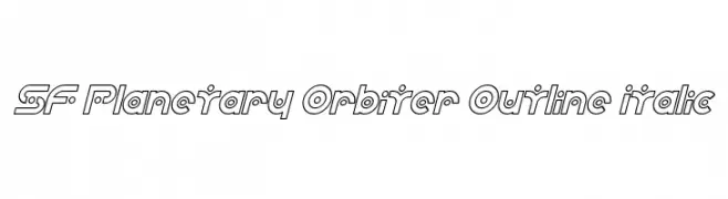 SF Planetary Orbiter Outline Italic  免费字体下载